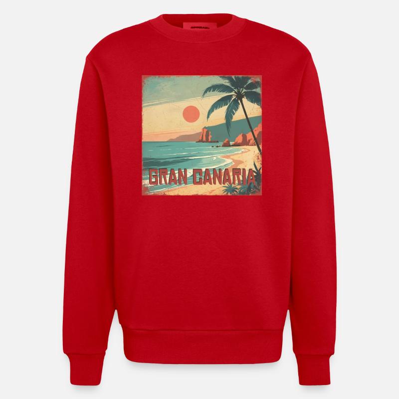 Gran Canaria - Sweat bio épais oversize fabriqué en UE - rouge