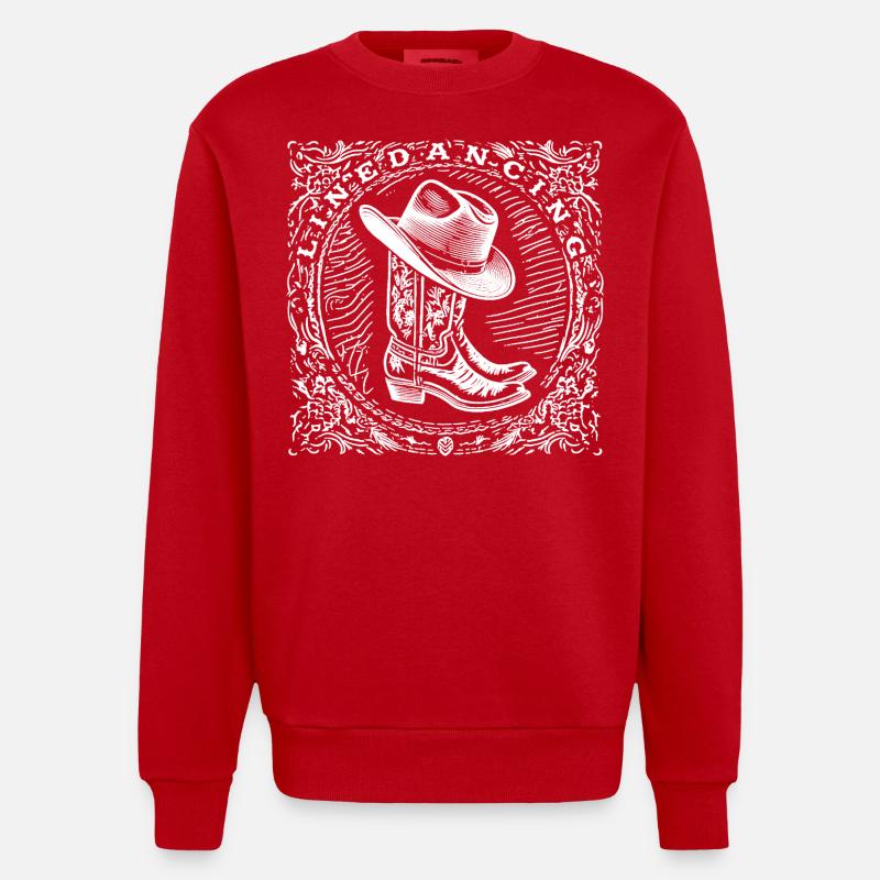 Linedancing - Heavyweight Oversized Organic Crew Neck Made in EU - Rot