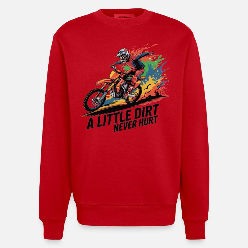 Motocross : Sale passion - Sweat bio épais oversize fabriqué en UE - rouge