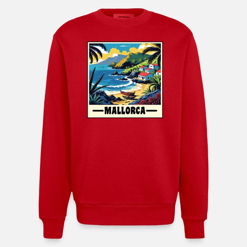 Majorque - Sweat bio épais oversize fabriqué en UE - rouge