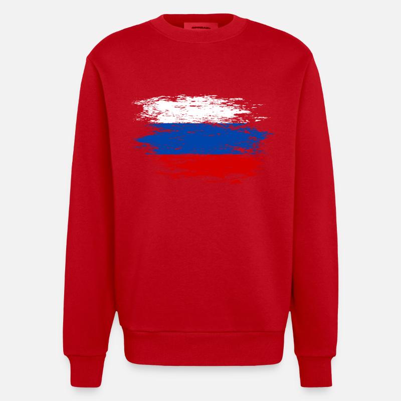 Drapeau russe utilisé - Sweat bio épais oversize fabriqué en UE - rouge