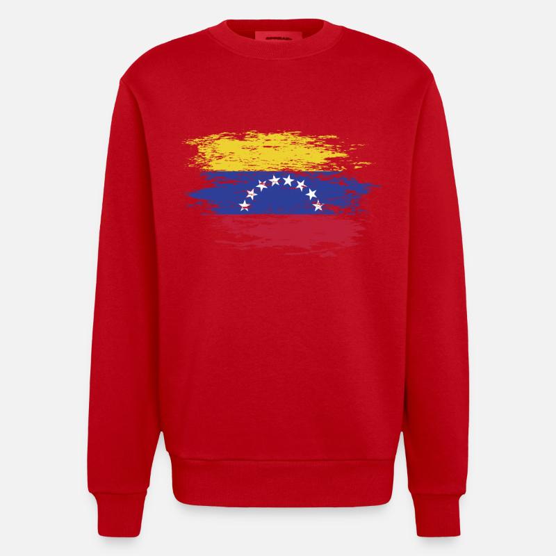 Drapeau du Venezuela utilisé - Sweat bio épais oversize fabriqué en UE - rouge