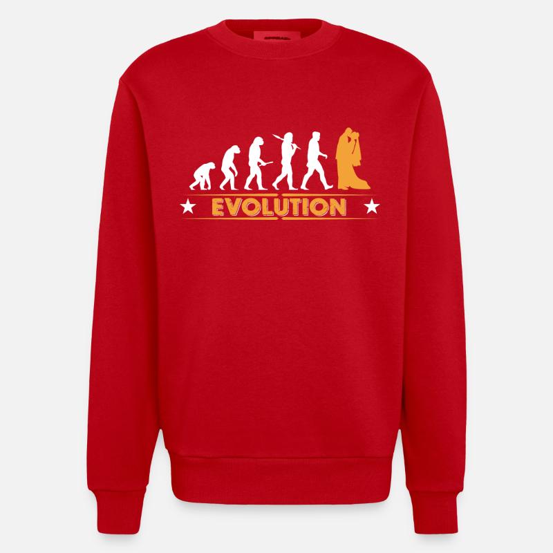 Hochzeit - Evolution - Heavyweight Oversized Organic Crew Neck Made in EU - Rot