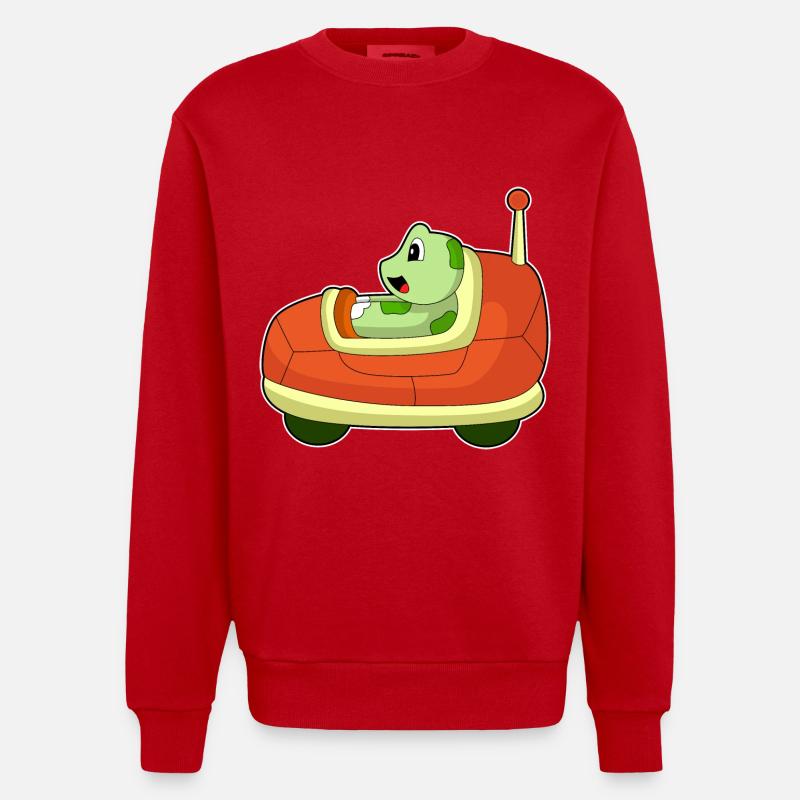 Turtle Car - Heavyweight Oversized Organic Crew Neck Made in EU - red