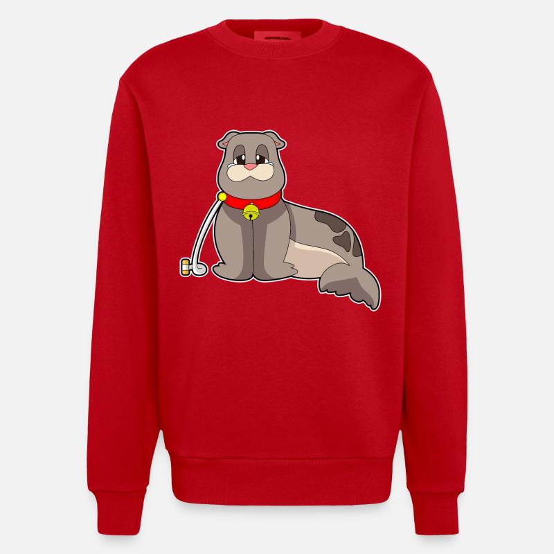 Collier de sceau - Sweat bio épais oversize fabriqué en UE - rouge