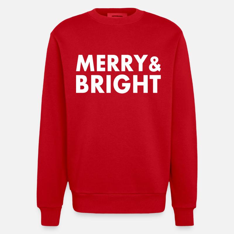 Merry and bright - Sweat bio épais oversize fabriqué en UE - rouge