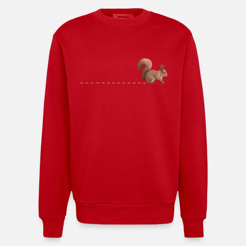 Pistes d’écureuil Pistes d’écureuil - Sweat bio épais oversize fabriqué en UE - rouge