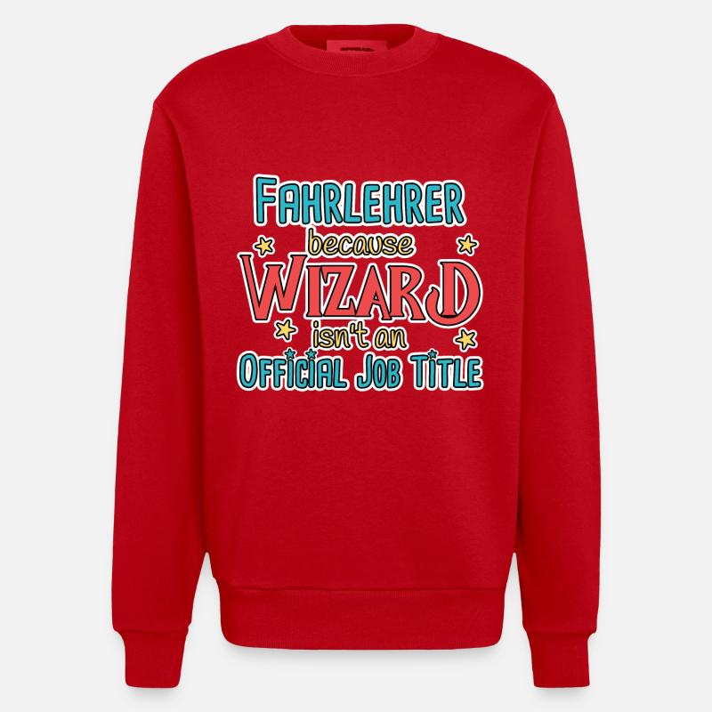 Instructeur de conduite Wizard Auto-école - Sweat bio épais oversize fabriqué en UE - rouge