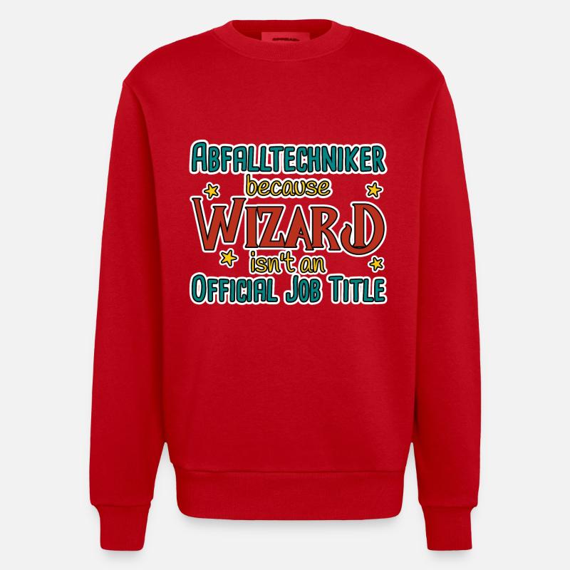 Abfalltechniker Wizard - Heavyweight Oversized Organic Crew Neck Made in EU - Rot