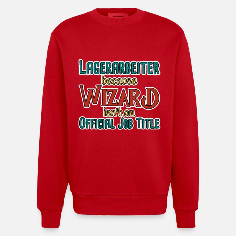 Lagerarbeiter Wizard - Heavyweight Oversized Organic Crew Neck Made in EU - Rot