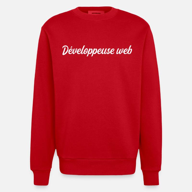 Développeuse Web - Sweat bio épais oversize fabriqué en UE - rouge