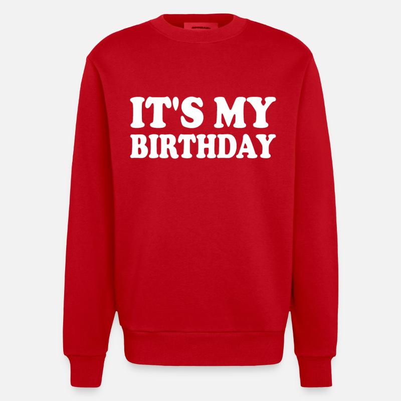 It's my birthday - Sweat bio épais oversize fabriqué en UE - rouge