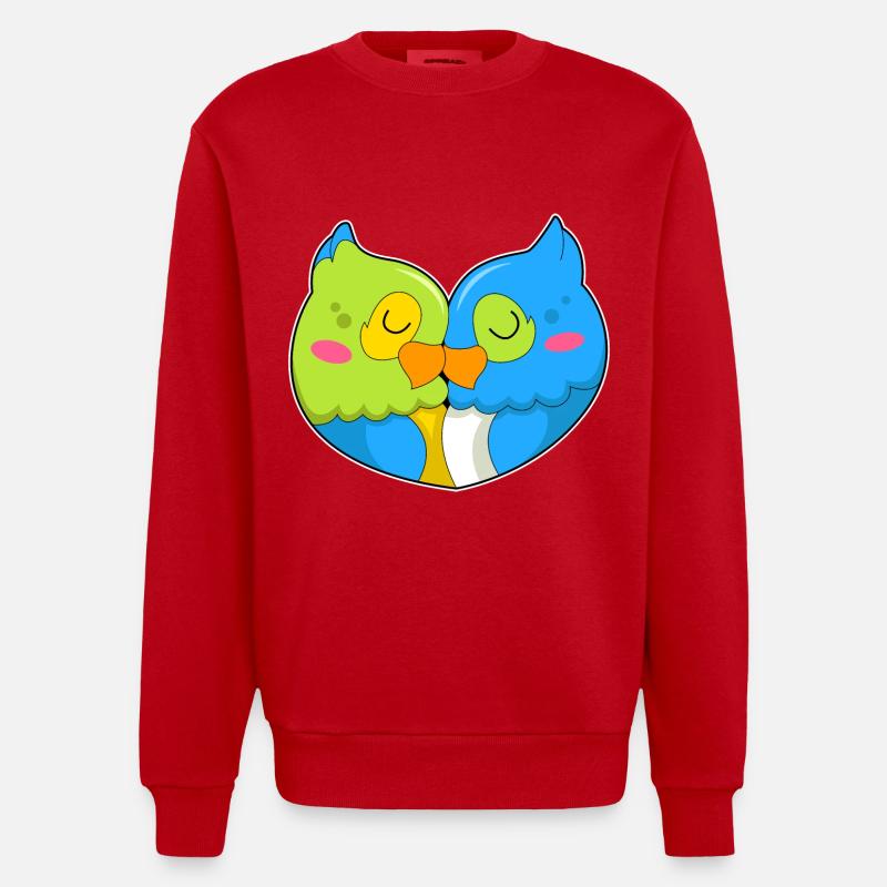 Amour de perroquet - Sweat bio épais oversize fabriqué en UE - rouge
