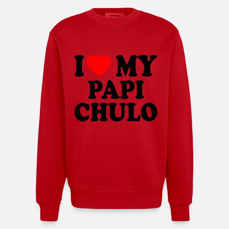 I love my papi chulo - Sweat bio épais oversize fabriqué en UE - rouge