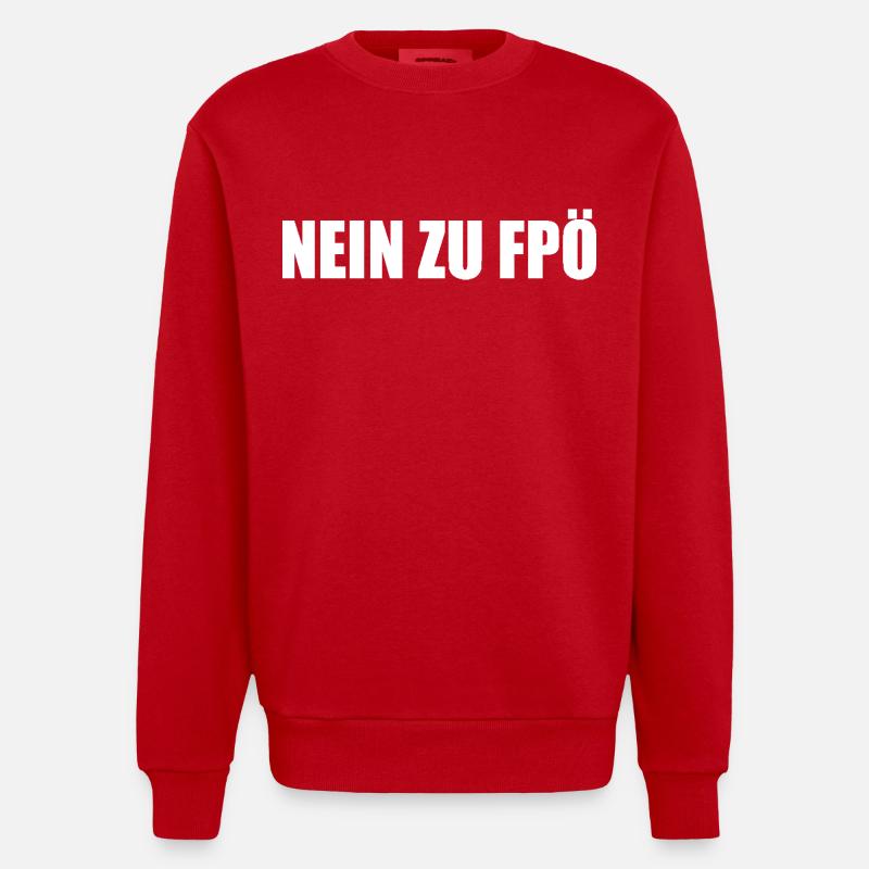 Non à fpö - Sweat bio épais oversize fabriqué en UE - rouge