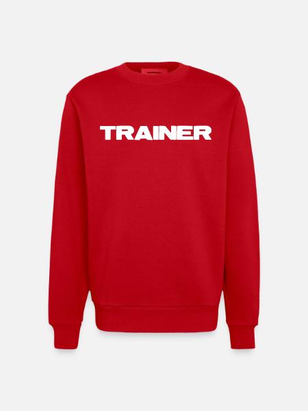 Trainer Power - Heavyweight Oversized Organic Crew Neck Made in EU - red