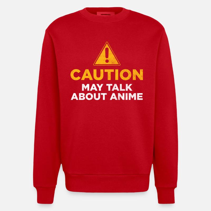Attention peut parler d’anime - Sweat bio épais oversize fabriqué en UE - rouge