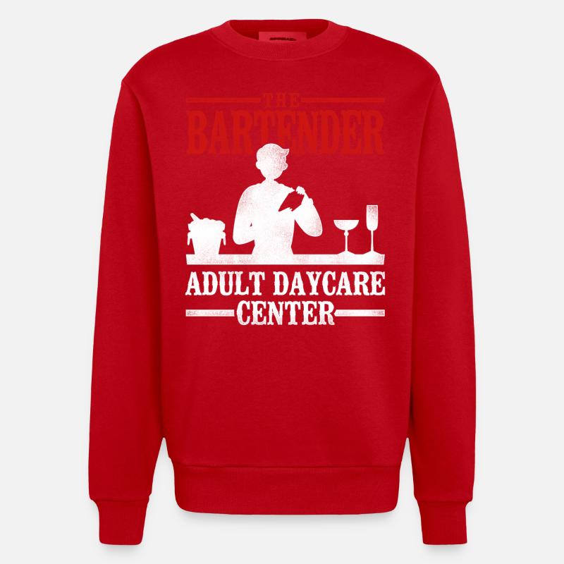 Bartender Mixologist The Bartender - Heavyweight Oversized Organic Crew Neck Made in EU - Rot