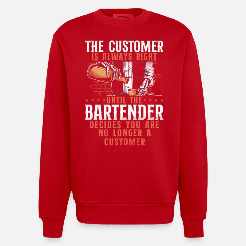Barman Mixologue Le Client - Sweat bio épais oversize fabriqué en UE - rouge