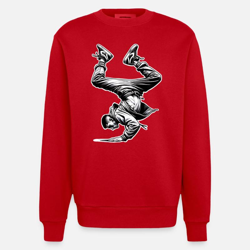 Breakdance - Heavyweight Oversized Organic Crew Neck Made in EU - Rot