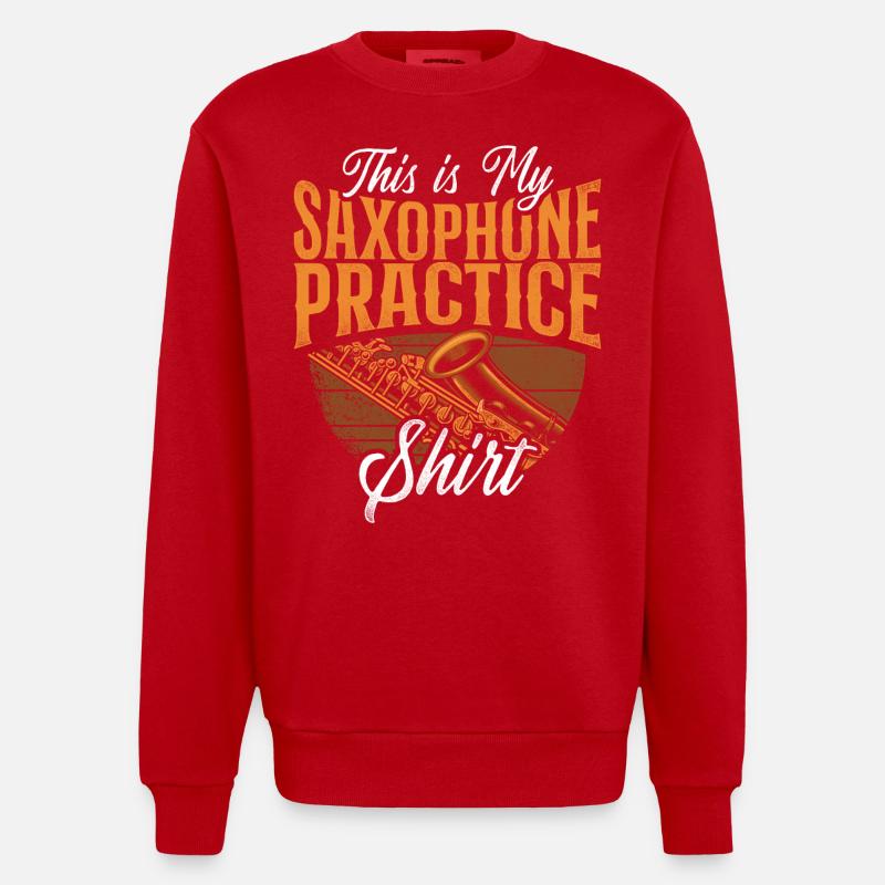 Saxophone C’est mon saxophone - Sweat bio épais oversize fabriqué en UE - rouge