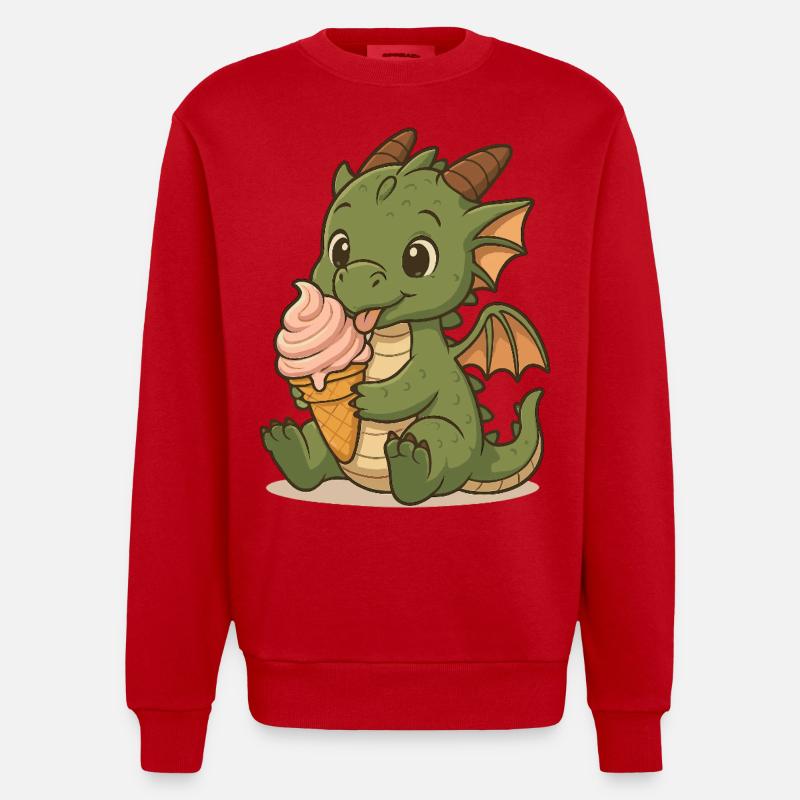 Eis statt Feuer - Heavyweight Oversized Organic Crew Neck Made in EU - Rot