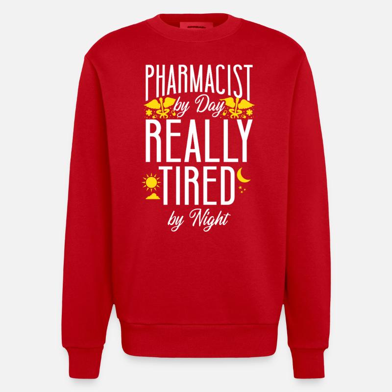 Pharmacy Tech Technician - Heavyweight Oversized Organic Crew Neck Made in EU - Rot