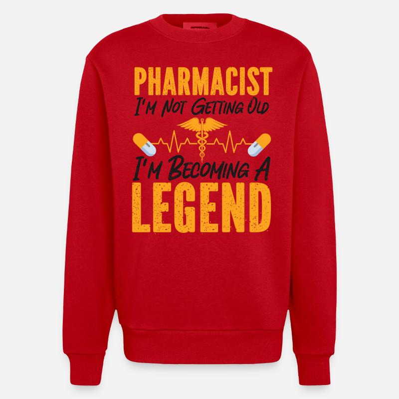 Pharmacy Tech Technician - Heavyweight Oversized Organic Crew Neck Made in EU - Rot