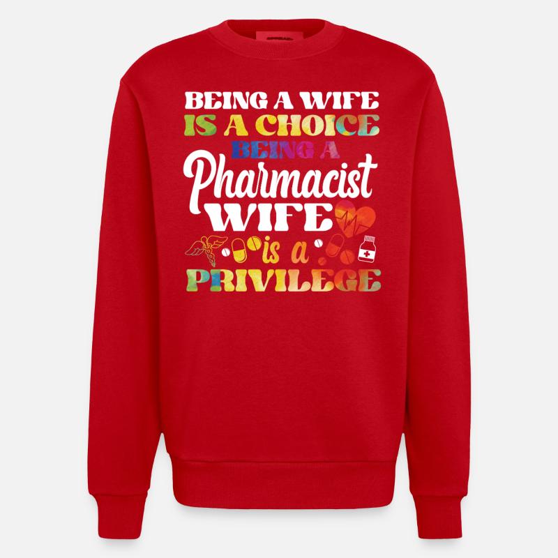 Pharmacy Tech Technician - Heavyweight Oversized Organic Crew Neck Made in EU - Rot