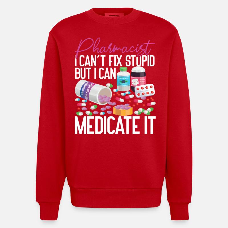 Pharmacy Tech Technician - Heavyweight Oversized Organic Crew Neck Made in EU - Rot