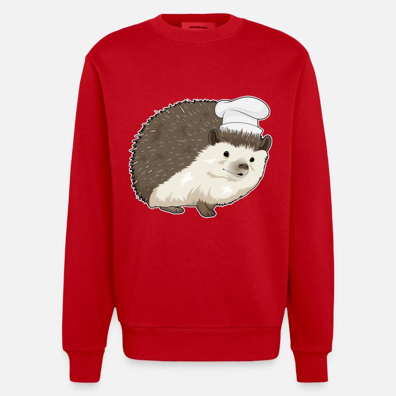Chapeau de chef hérisson - Sweat bio épais oversize fabriqué en UE - rouge