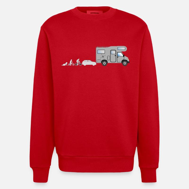 Evolution Camper - Heavyweight Oversized Organic Crew Neck Made in EU - red