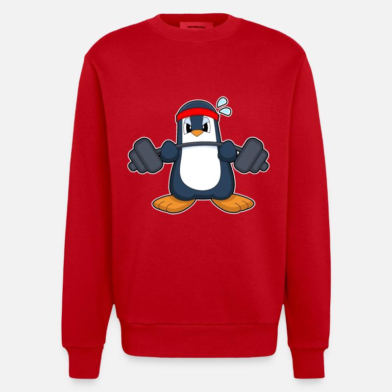 Penguin Strength Training Dumbbell - Sweat bio épais oversize fabriqué en UE - rouge