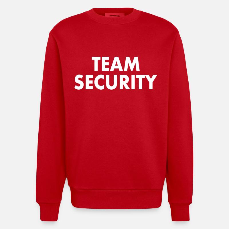 Team security - Heavyweight Oversized Organic Crew Neck Made in EU - red