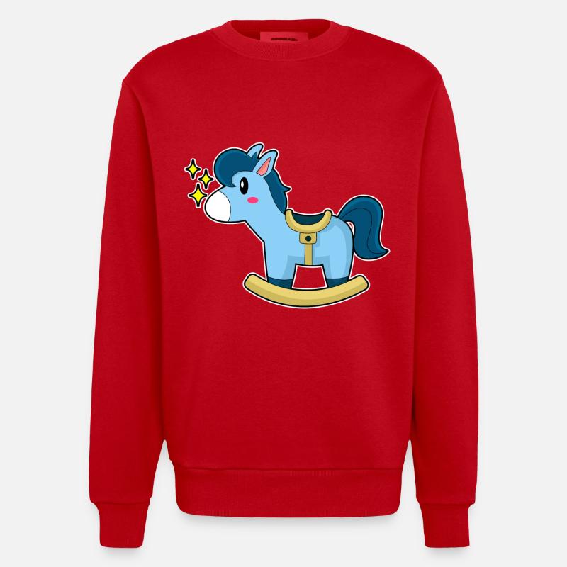 Cheval à bascule - Sweat bio épais oversize fabriqué en UE - rouge