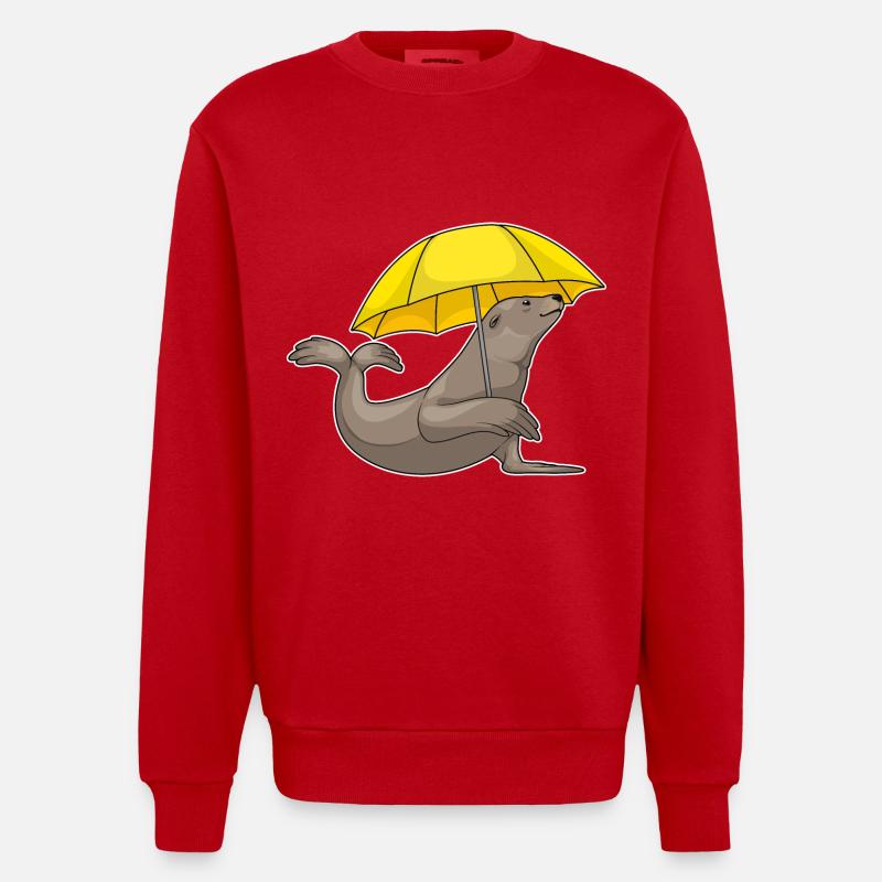 Parapluie de phoque - Sweat bio épais oversize fabriqué en UE - rouge
