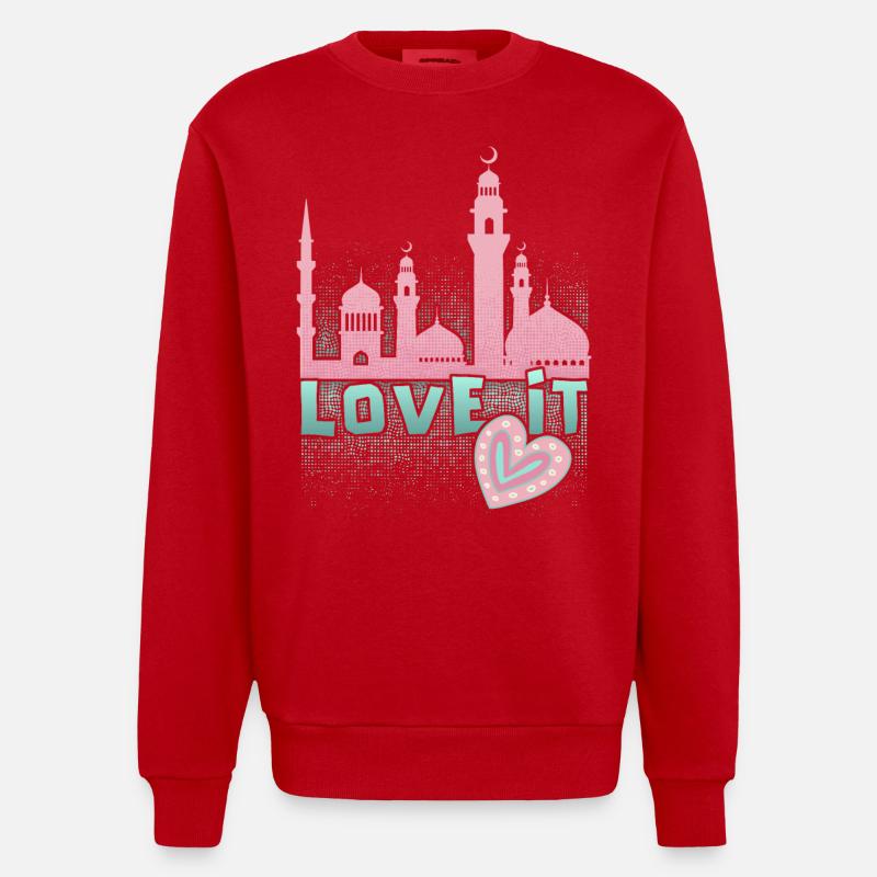 Islamischer Glaube, Moschee Spruch, Ramadan - Heavyweight Oversized Organic Crew Neck Made in EU - Rot