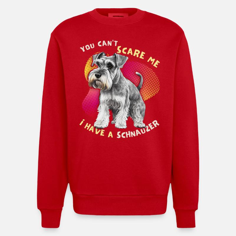 Schnauzer, Schnauzer-Terrier, drôle de dicton - Sweat bio épais oversize fabriqué en UE - rouge