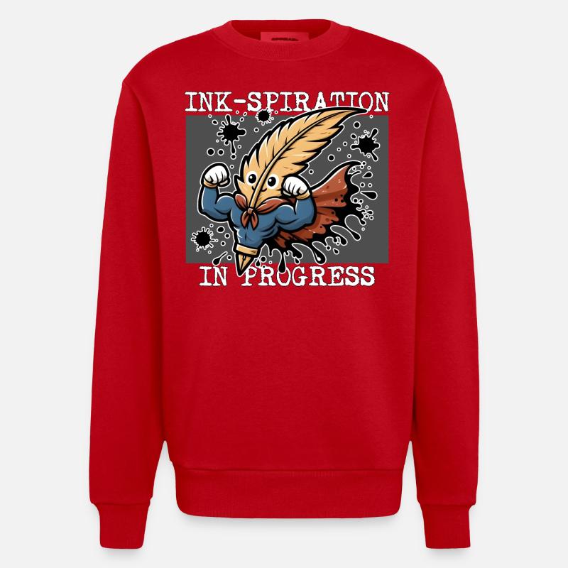 INK-INSPIRATION EN COURS - Sweat bio épais oversize fabriqué en UE - rouge