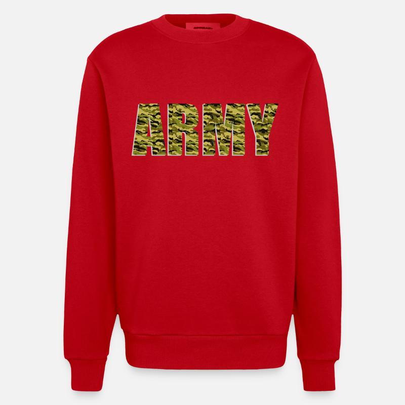 armée - Sweat bio épais oversize fabriqué en UE - rouge