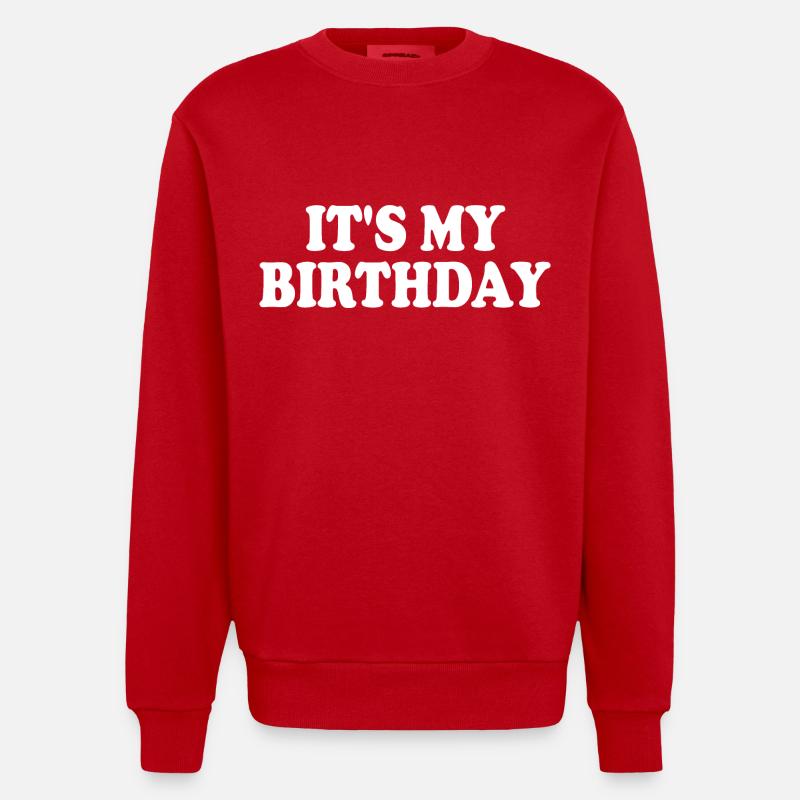 Its my birthday - Sweat bio épais oversize fabriqué en UE - rouge