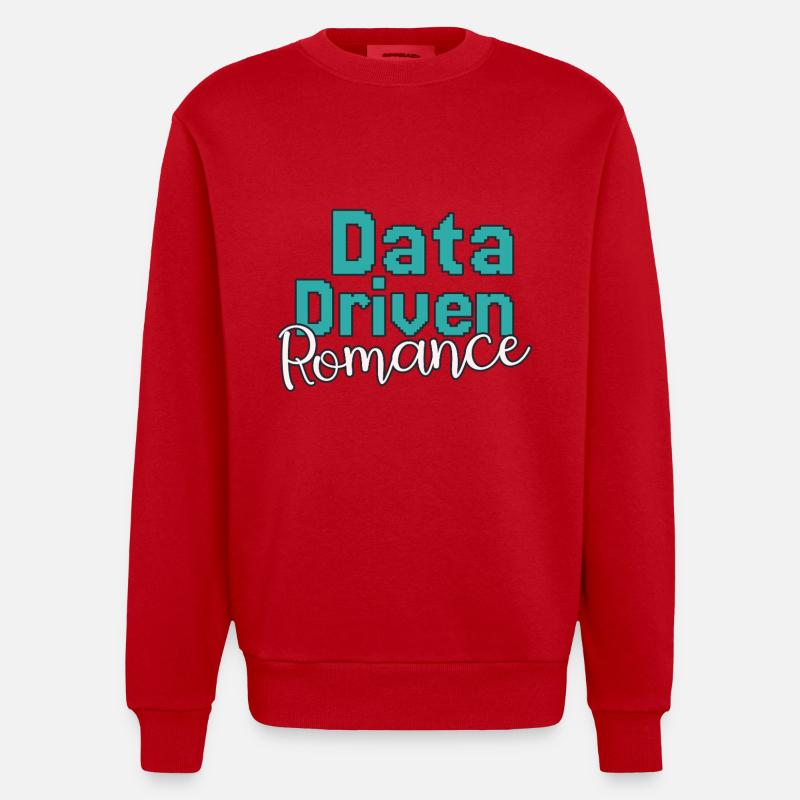 Data Science Saint-Valentin Romance - Sweat bio épais oversize fabriqué en UE - rouge