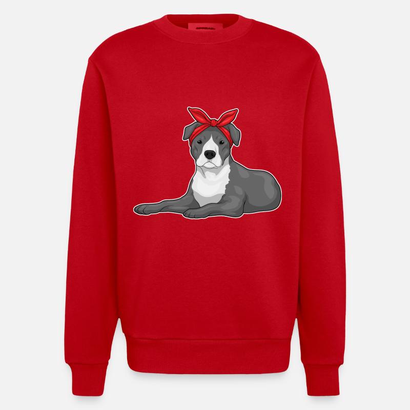 Pitbull Loop - Heavyweight Oversized Organic Crew Neck Made in EU - red