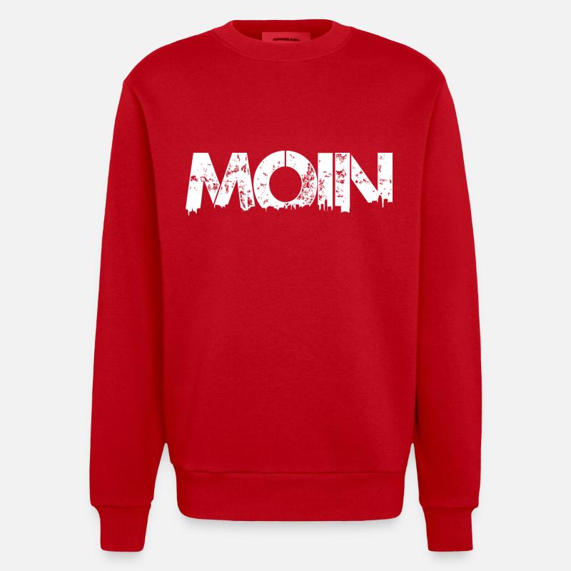 MOIN w - Heavyweight Oversized Organic Crew Neck Made in EU - Rot