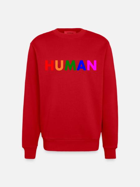 Human - Heavyweight Oversized Organic Crew Neck Made in EU - red