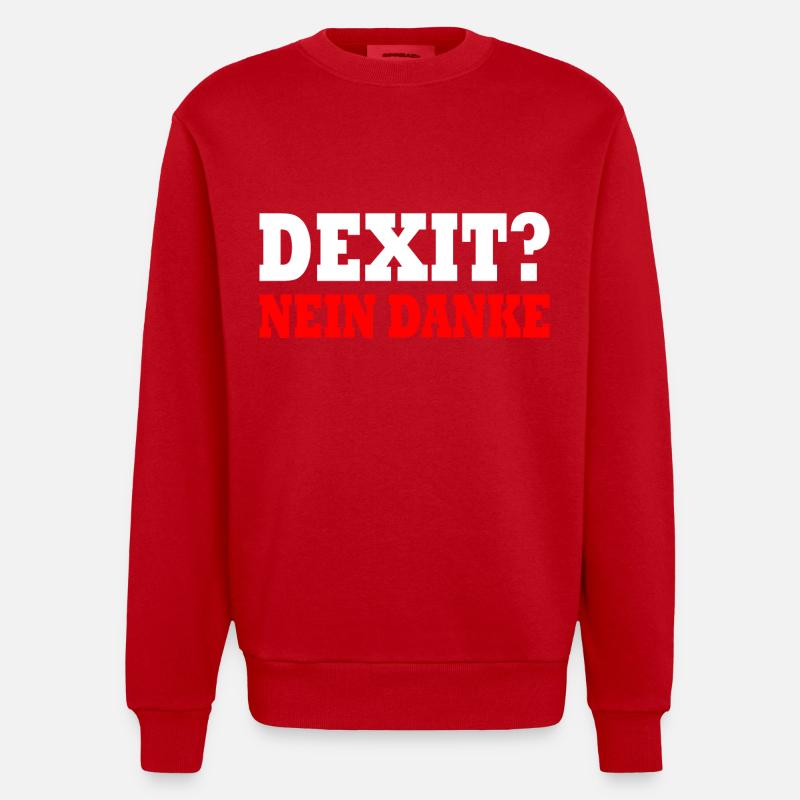 Dexit non merci - Sweat bio épais oversize fabriqué en UE - rouge