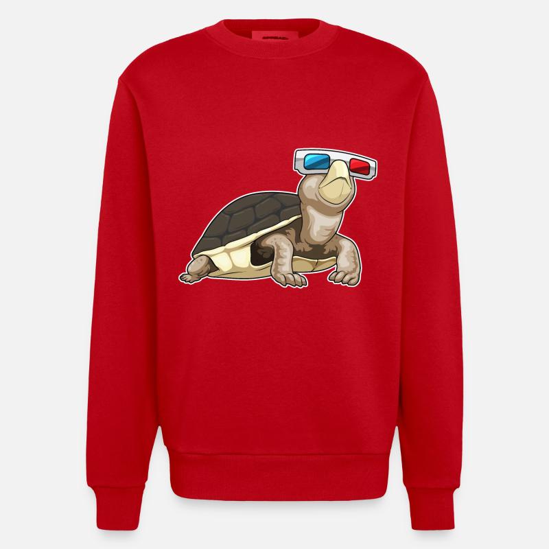 Schildkröte Brille - Heavyweight Oversized Organic Crew Neck Made in EU - Rot