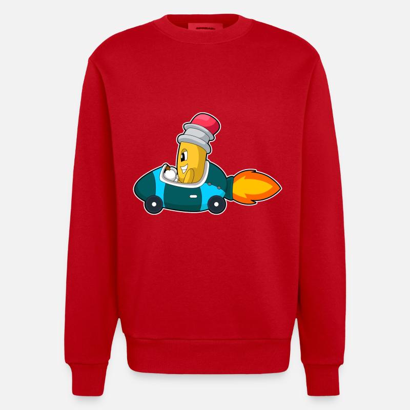 Voiture crayon - Sweat bio épais oversize fabriqué en UE - rouge