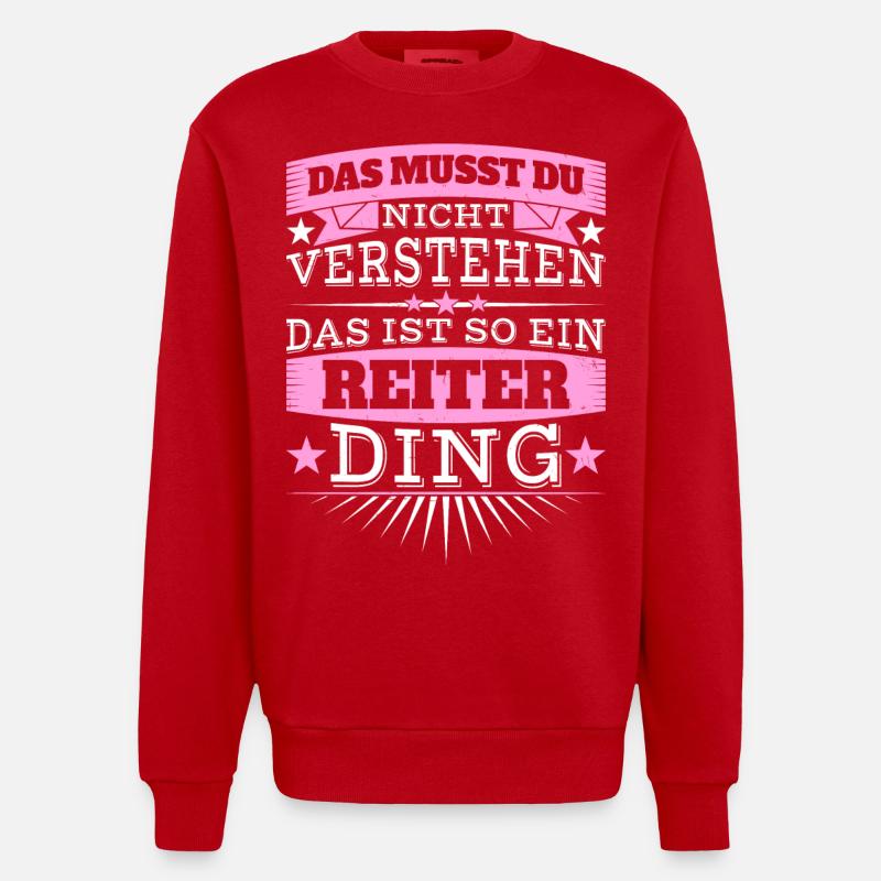 Das ist ein Reiter-Ding - Heavyweight Oversized Organic Crew Neck Made in EU - Rot