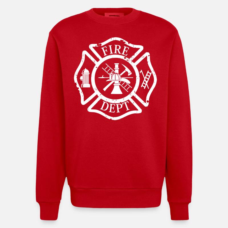 Pompier - Sweat bio épais oversize fabriqué en UE - rouge